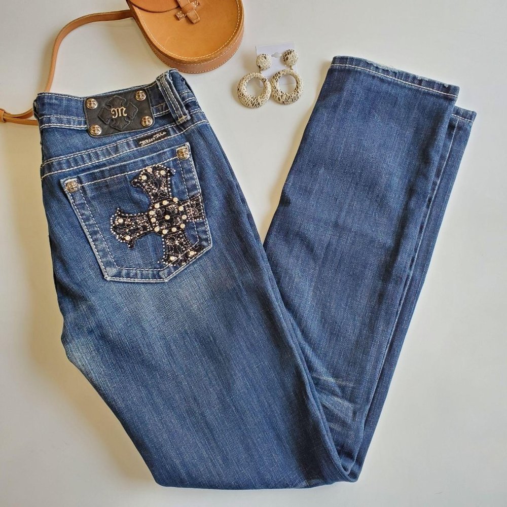 Miss Me Skinny Low Rise Denim Jeans Stonewood 29